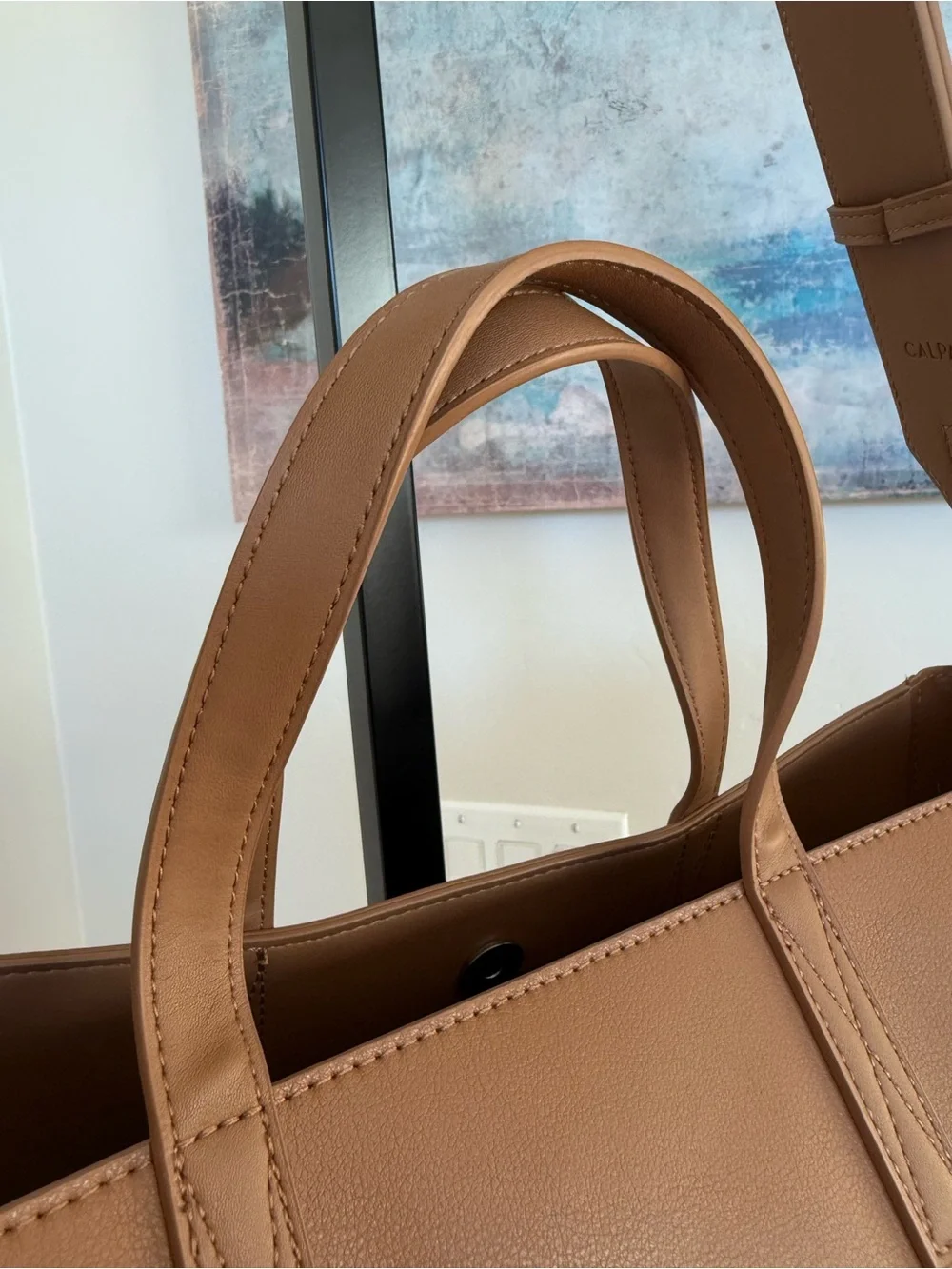 CALPAK Haven 16 Laptop Tote Bag Toffee Brown Tan Work Travel Commuter Office